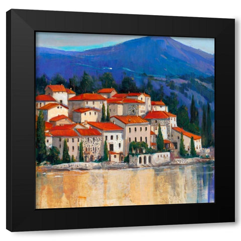 Italian Village II Black Modern Wood Framed Art Print with Double Matting by OToole, Tim