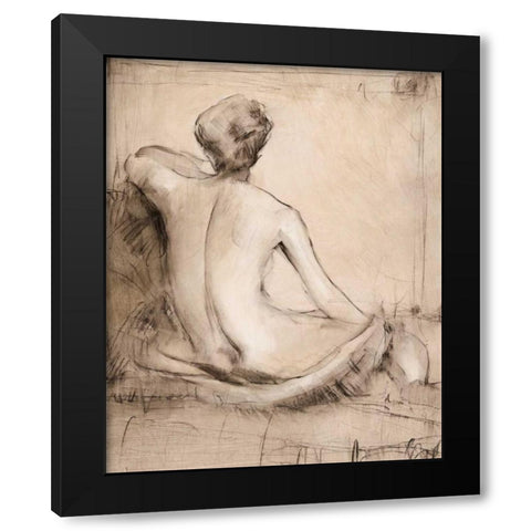 Neutral Nude Study I Black Modern Wood Framed Art Print with Double Matting by OToole, Tim