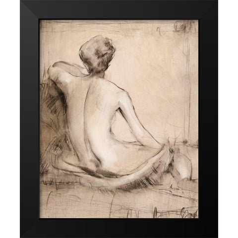 Neutral Nude Study I Black Modern Wood Framed Art Print by OToole, Tim