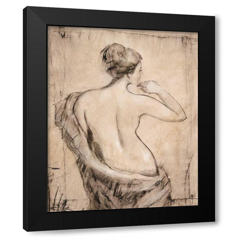 Neutral Nude Study II Black Modern Wood Framed Art Print with Double Matting by OToole, Tim