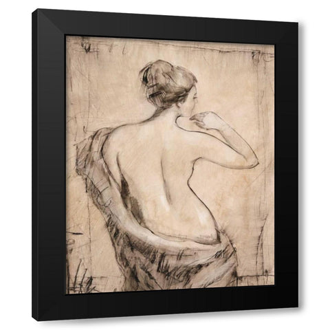 Neutral Nude Study II Black Modern Wood Framed Art Print by OToole, Tim