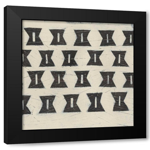 Tribal Patterns I Black Modern Wood Framed Art Print by Vess, June Erica