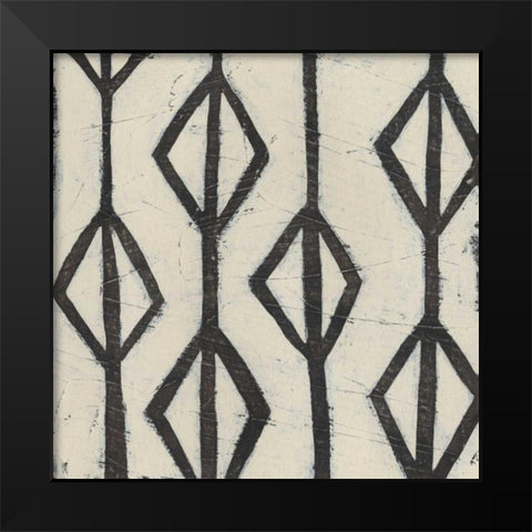 Tribal Patterns II Black Modern Wood Framed Art Print by Vess, June Erica