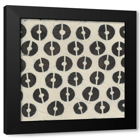 Tribal Patterns III Black Modern Wood Framed Art Print with Double Matting by Vess, June Erica