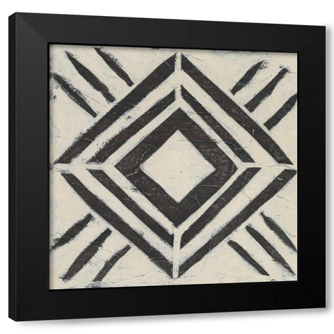 Tribal Patterns V Black Modern Wood Framed Art Print by Vess, June Erica