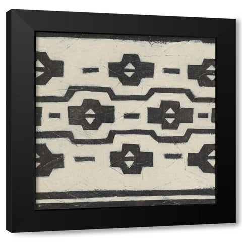 Tribal Patterns VI Black Modern Wood Framed Art Print by Vess, June Erica