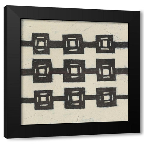 Tribal Patterns VII Black Modern Wood Framed Art Print by Vess, June Erica