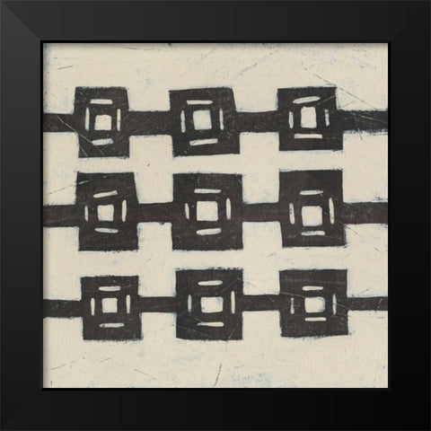 Tribal Patterns VII Black Modern Wood Framed Art Print by Vess, June Erica