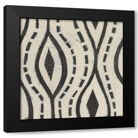 Tribal Patterns VIII Black Modern Wood Framed Art Print with Double Matting by Vess, June Erica