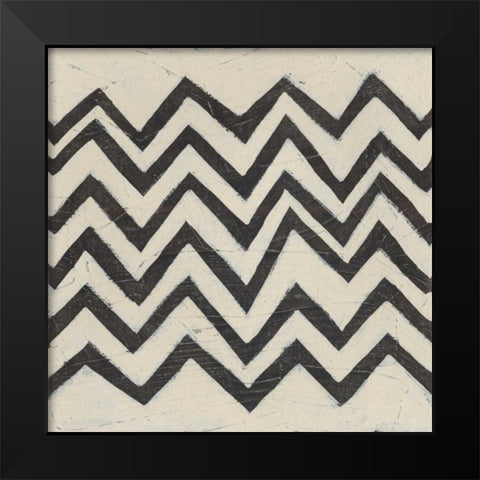 Tribal Patterns IX Black Modern Wood Framed Art Print by Vess, June Erica