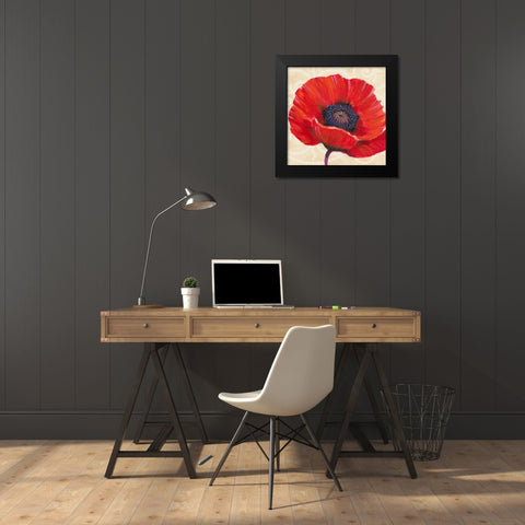 Red Poppy I Black Modern Wood Framed Art Print by OToole, Tim