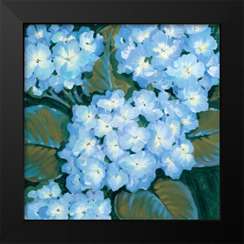 Blue Hydrangeas I Black Modern Wood Framed Art Print by OToole, Tim