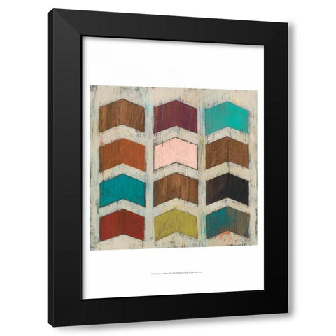 Chevron Matrix II Black Modern Wood Framed Art Print with Double Matting by Vess, June Erica
