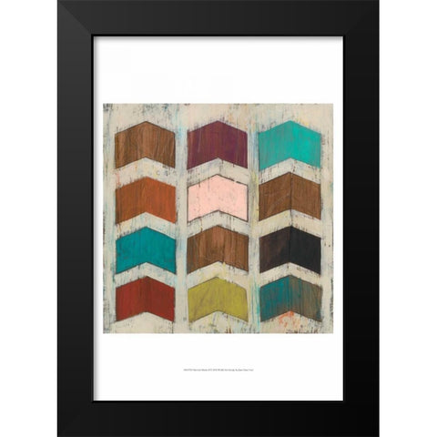 Chevron Matrix II Black Modern Wood Framed Art Print by Vess, June Erica