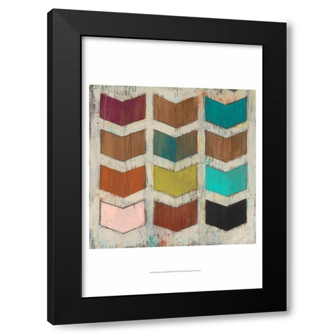 Chevron Matrix III Black Modern Wood Framed Art Print by Vess, June Erica