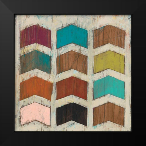 Chevron Matrix IV Black Modern Wood Framed Art Print by Vess, June Erica