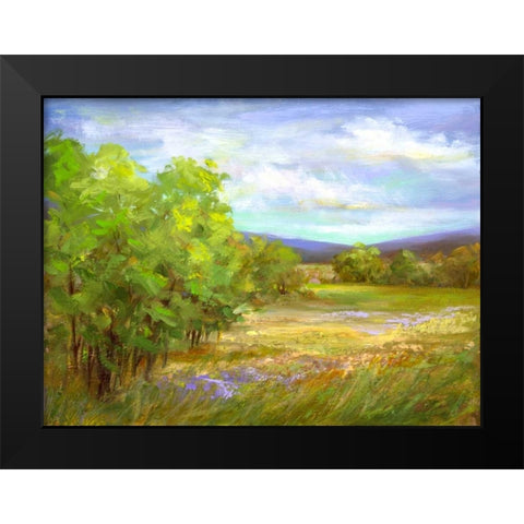 Meadow Flowers Black Modern Wood Framed Art Print by Finch, Sheila