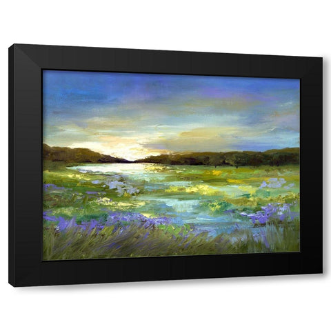 Radiant Evening Black Modern Wood Framed Art Print with Double Matting by Finch, Shiela
