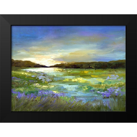 Radiant Evening Black Modern Wood Framed Art Print by Finch, Shiela