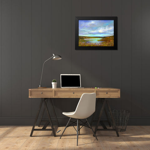 Tranquil View Black Modern Wood Framed Art Print by Finch, Sheila