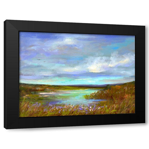 Tranquil View Black Modern Wood Framed Art Print with Double Matting by Finch, Sheila