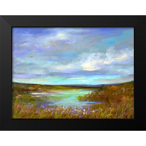 Tranquil View Black Modern Wood Framed Art Print by Finch, Sheila