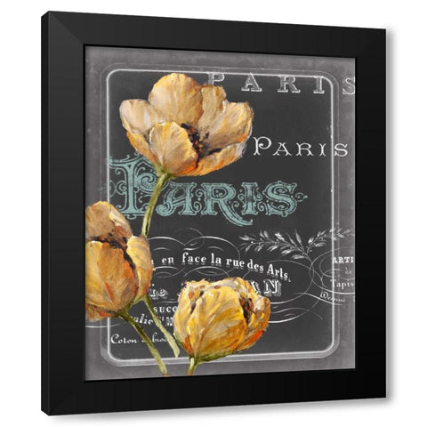 Chalkboard Paris II Black Modern Wood Framed Art Print with Double Matting by Studio W