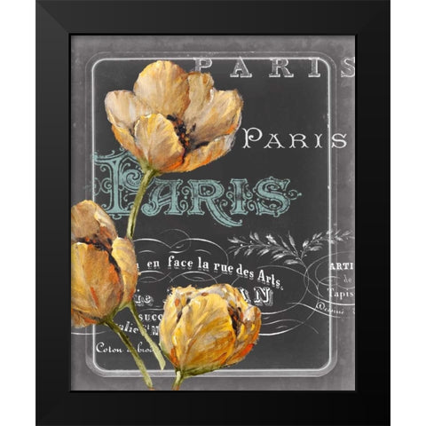 Chalkboard Paris II Black Modern Wood Framed Art Print by Studio W