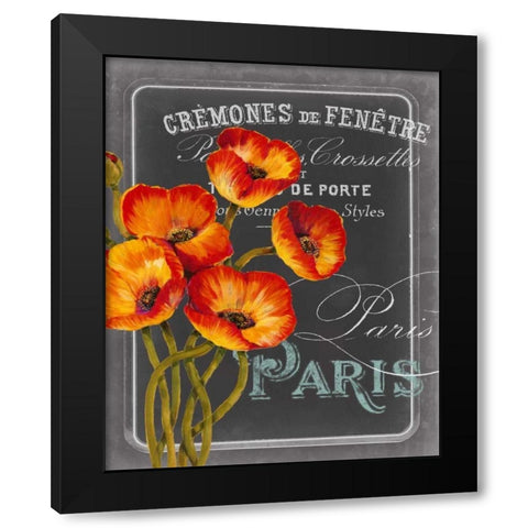 Chalkboard Paris III Black Modern Wood Framed Art Print with Double Matting by Studio W