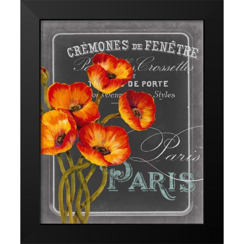 Chalkboard Paris III Black Modern Wood Framed Art Print by Studio W