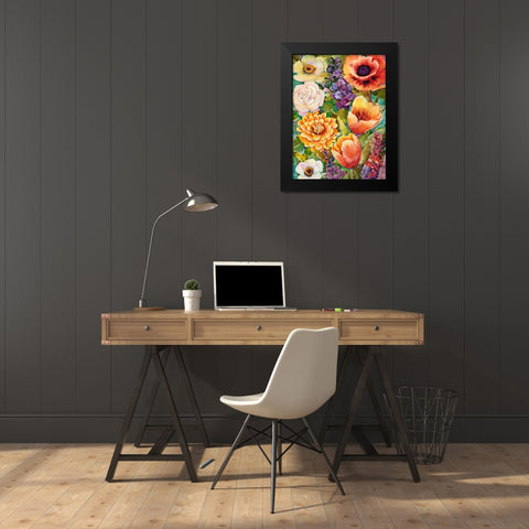 Flower Bouquet II Black Modern Wood Framed Art Print by OToole, Tim