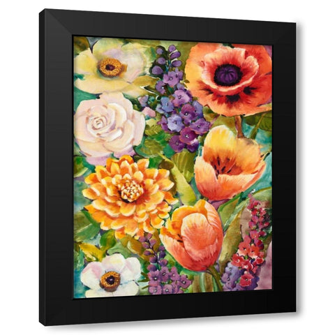 Flower Bouquet II Black Modern Wood Framed Art Print with Double Matting by OToole, Tim