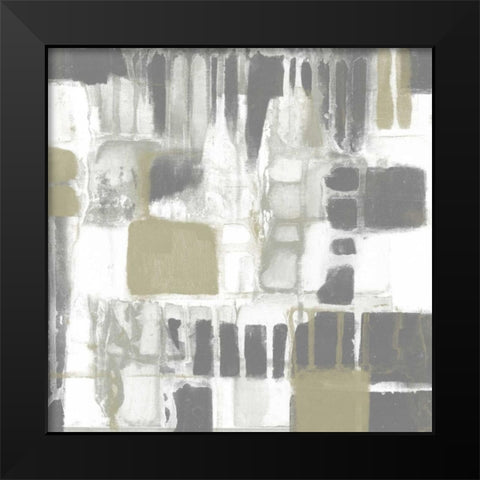 Neutral Quadrants I Black Modern Wood Framed Art Print by Goldberger, Jennifer