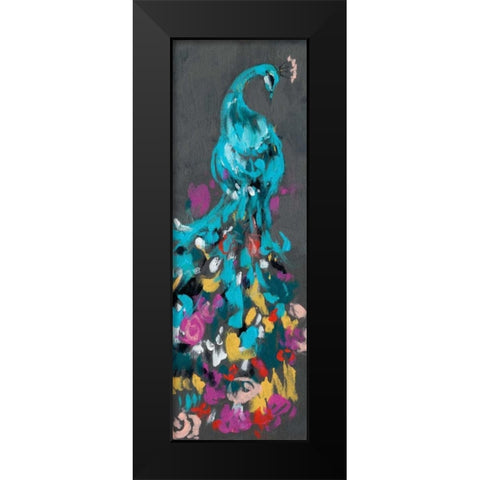 Flower Feathers I Black Modern Wood Framed Art Print by Goldberger, Jennifer