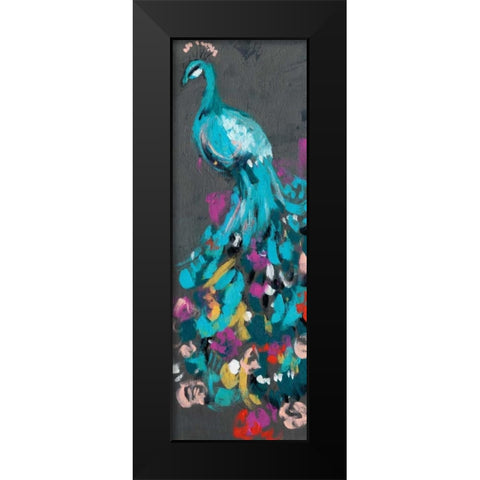 Flower Feathers II Black Modern Wood Framed Art Print by Goldberger, Jennifer