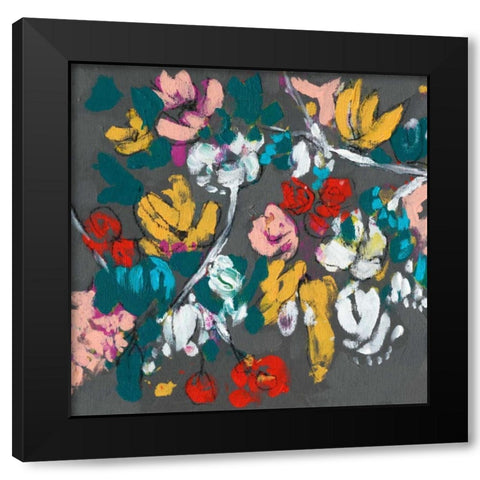 Flower Cascade I Black Modern Wood Framed Art Print with Double Matting by Goldberger, Jennifer
