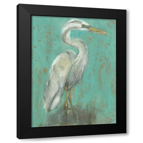 Seaspray Heron I Black Modern Wood Framed Art Print by Goldberger, Jennifer