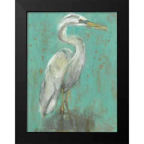 Seaspray Heron I Black Modern Wood Framed Art Print by Goldberger, Jennifer