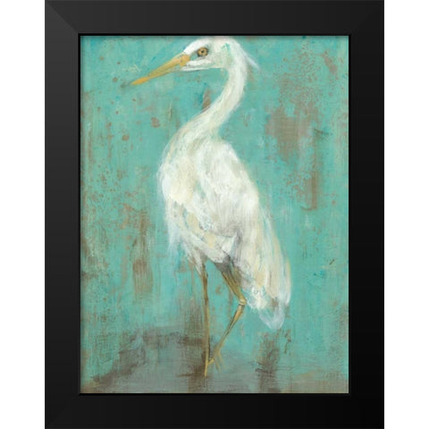 Seaspray Heron II Black Modern Wood Framed Art Print by Goldberger, Jennifer