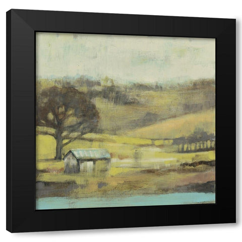 Pastoral Mist I Black Modern Wood Framed Art Print with Double Matting by Goldberger, Jennifer