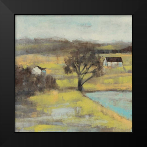 Pastoral Mist II Black Modern Wood Framed Art Print by Goldberger, Jennifer