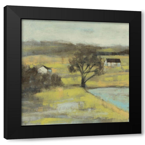 Pastoral Mist II Black Modern Wood Framed Art Print with Double Matting by Goldberger, Jennifer