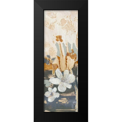Drippy Flower Abstract I Black Modern Wood Framed Art Print by Goldberger, Jennifer