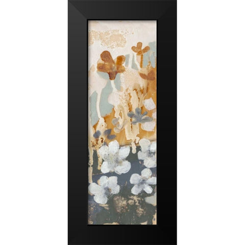Drippy Flower Abstract II Black Modern Wood Framed Art Print by Goldberger, Jennifer