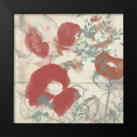Floral Flutter I Black Modern Wood Framed Art Print by Goldberger, Jennifer