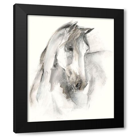 Watercolor Equine Study I Black Modern Wood Framed Art Print with Double Matting by Harper, Ethan