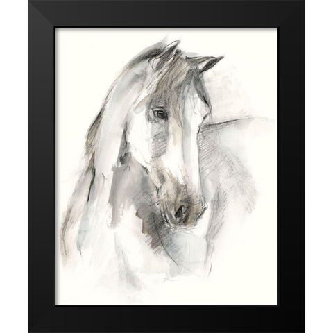 Watercolor Equine Study I Black Modern Wood Framed Art Print by Harper, Ethan