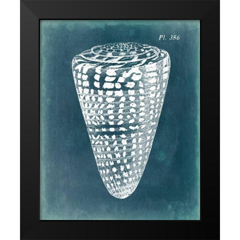 Azure Shell I Black Modern Wood Framed Art Print by Vision Studio