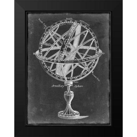 Armillary Sphere on Charcoal I Black Modern Wood Framed Art Print by Studio