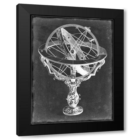 Armillary Sphere on Charcoal II Black Modern Wood Framed Art Print with Double Matting by Studio